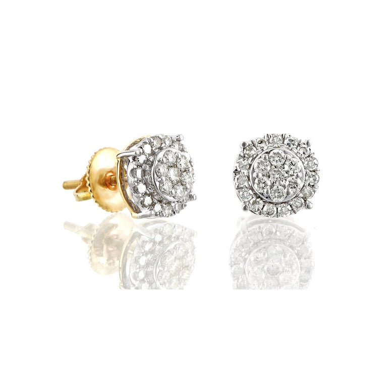 0.15Ct Round Diamond Yellow Gold Stud Earrings