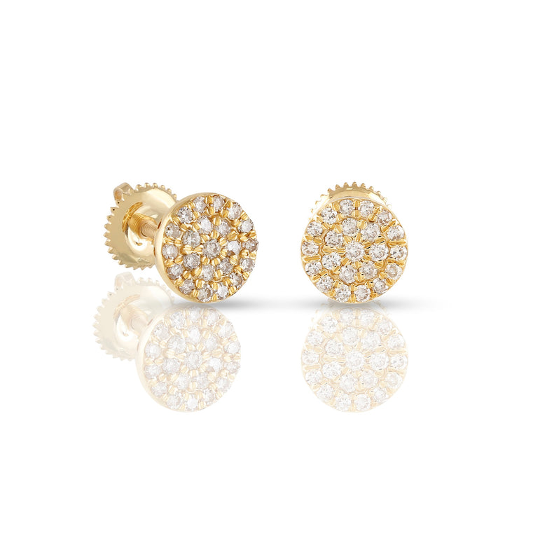 0.37Ct Round Diamond Yellow Gold Diamond Stud Earrings