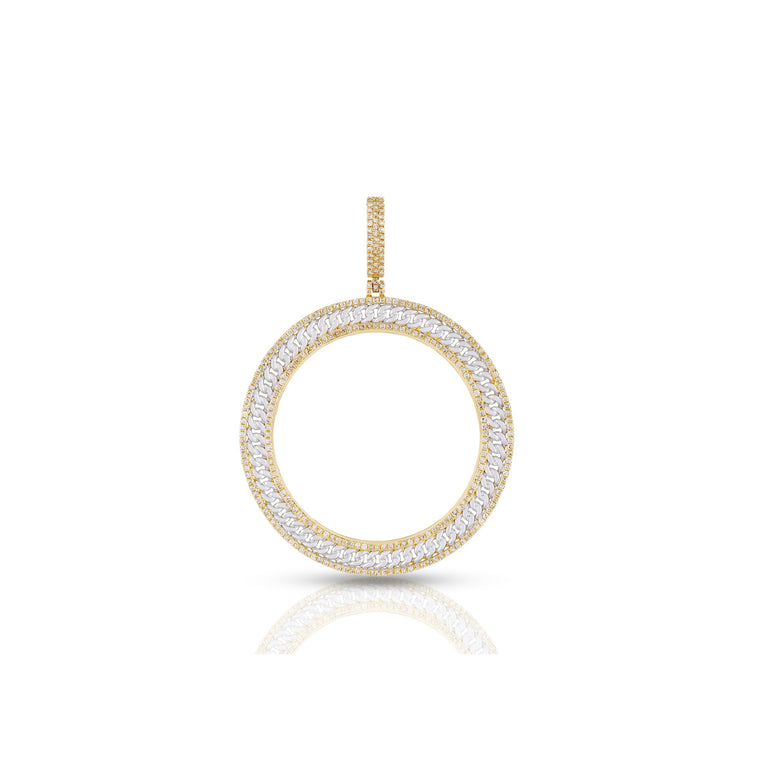 Yellow Gold Diamond Circle Pendant by Rafaela Jewelry