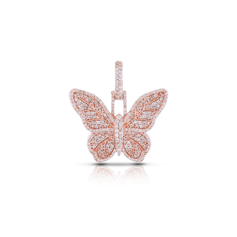 Rose Gold Diamond Butterfly Pendant