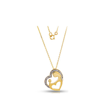 Yellow Gold Mother-son Pendant by Rafaela Jewelry