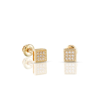 0.05Ct Yellow Gold Round Diamond Stud Earrings