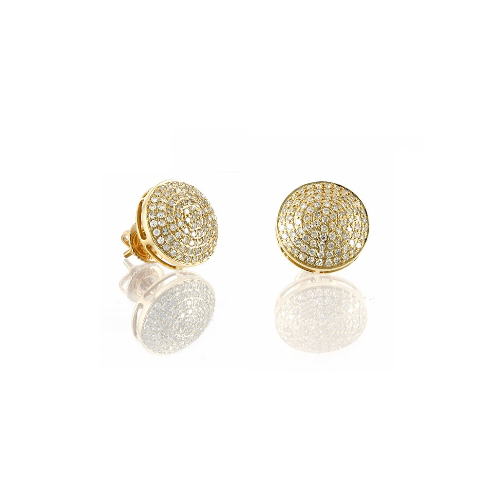 0.13Ct Yellow Gold Diamond Cluster Stud Earring