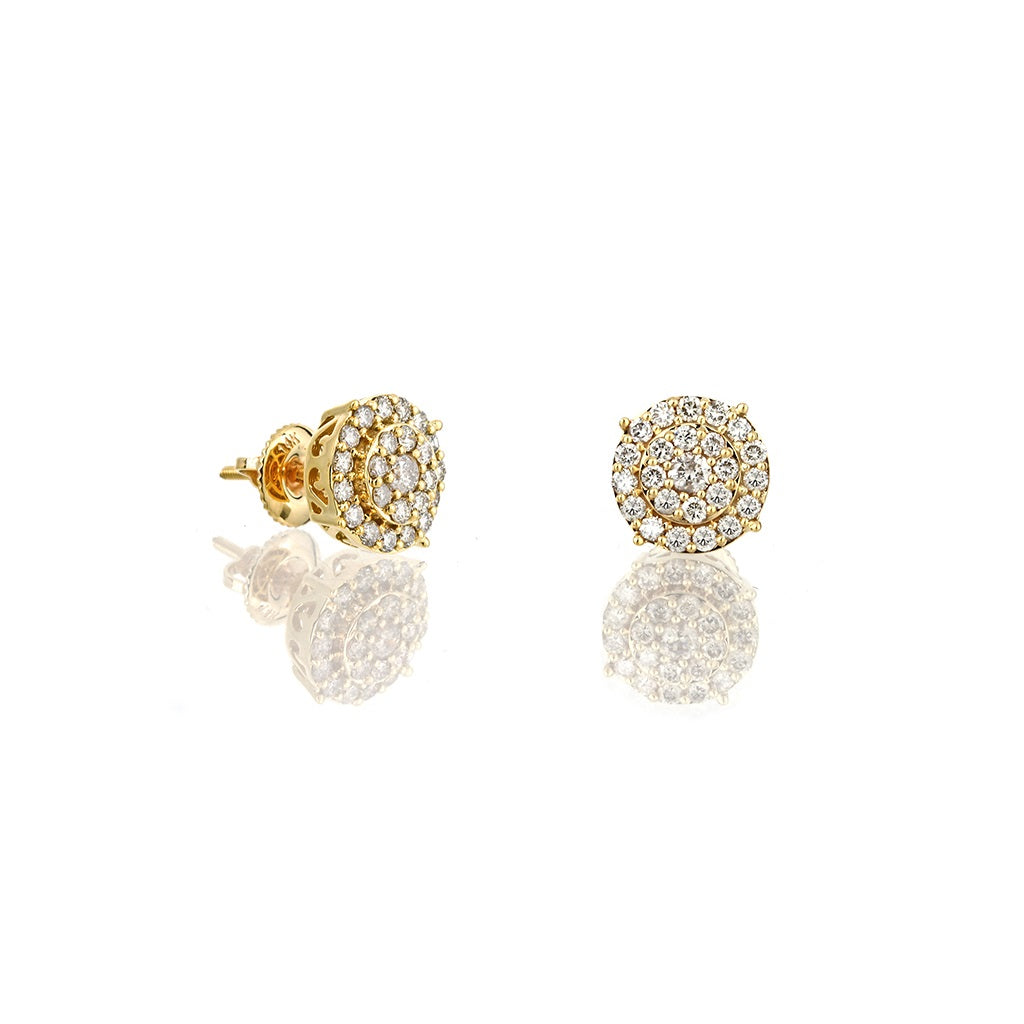 0.17Ct Yellow Gold Round Diamond Stud Earrings