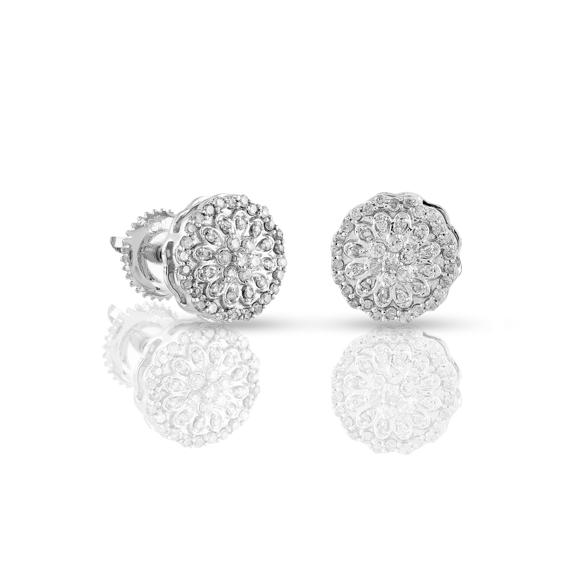 0.25ct White Gold Round Diamond Stud Earrings