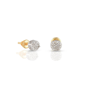 0.28Ct Round Diamond Cluster Gold Stud Earrings