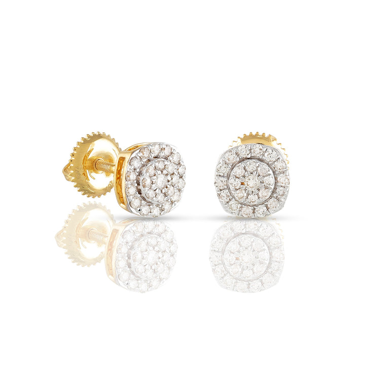 0.30Ct Round Diamond Yellow Gold Stud Earrings