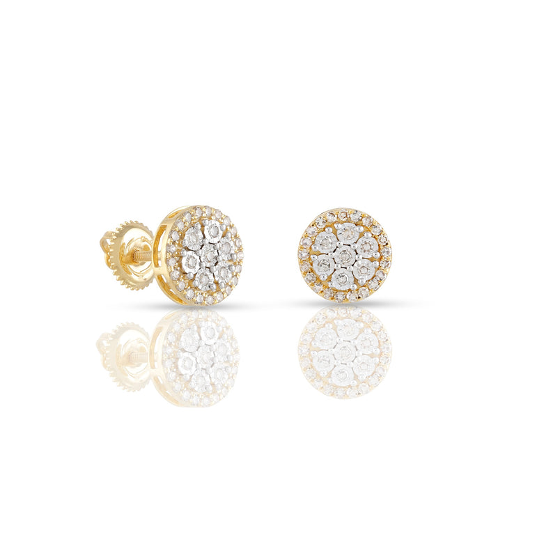 0.31Ct Round Diamond Yellow Gold Stud Earrings