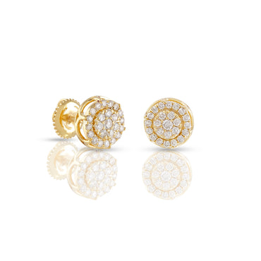 0.37Ct Yellow Gold Round Diamond Stud Earrings