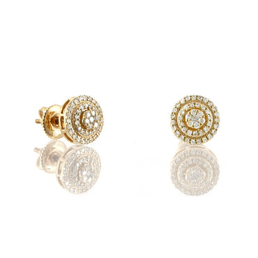 0.38Ct Round Diamond Yellow Gold Stud Earrings