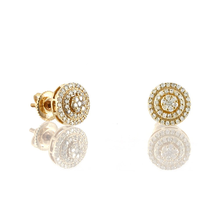 0.38Ct Round Diamond Yellow Gold Stud Earrings