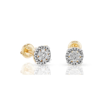 0.47Ct Yellow Gold Round Diamond Stud Earrings