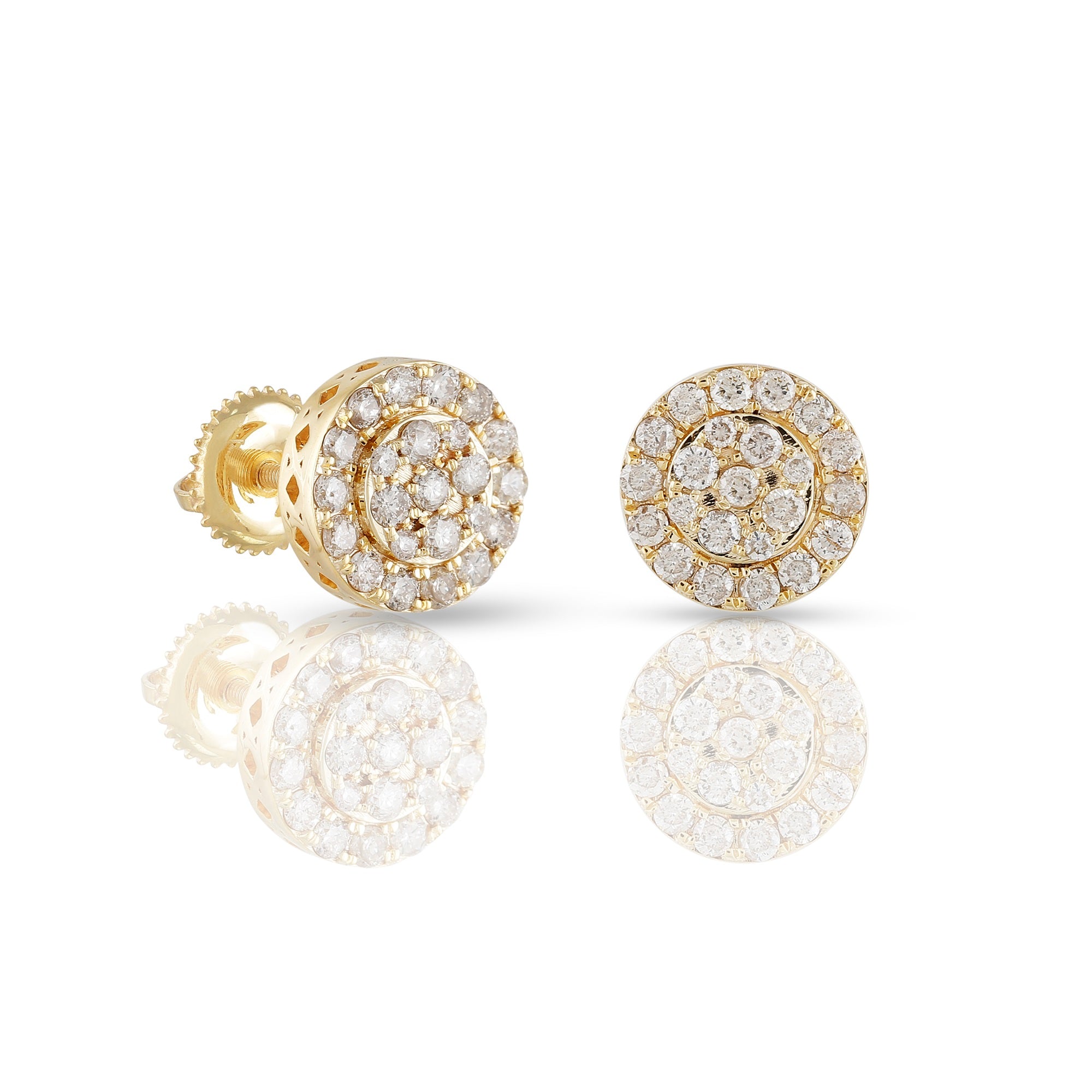 0.62Ct Round Diamond Yellow Gold Stud Earrings