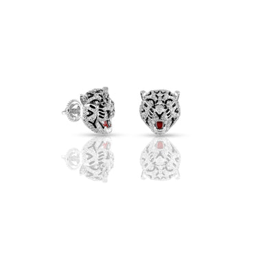 0.7Ct Diamond White Gold Tiger Stud Earrings