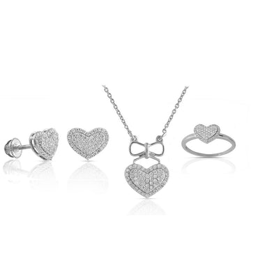 3-Piece Gold Earrings Set, Ring, Pendant – Heart Shaped Jewelry – Jewelry Sets for Women by Rafaela Jewelry