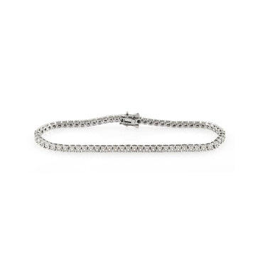 10K White Gold Round Diamond Illusion Bracelet