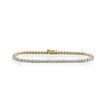 10K Yellow Gold Diamond Tennis Bracelet