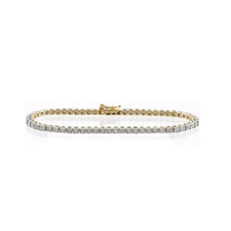 10K Yellow Gold Diamond Tennis Bracelet