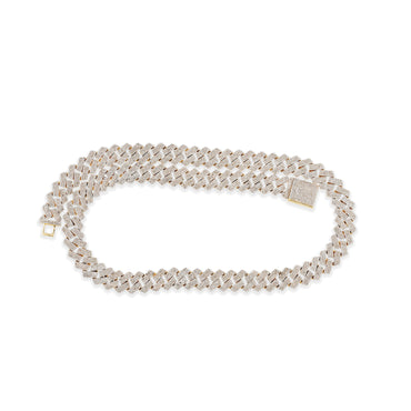 12mm Yellow Gold Diamond Cuban Chain