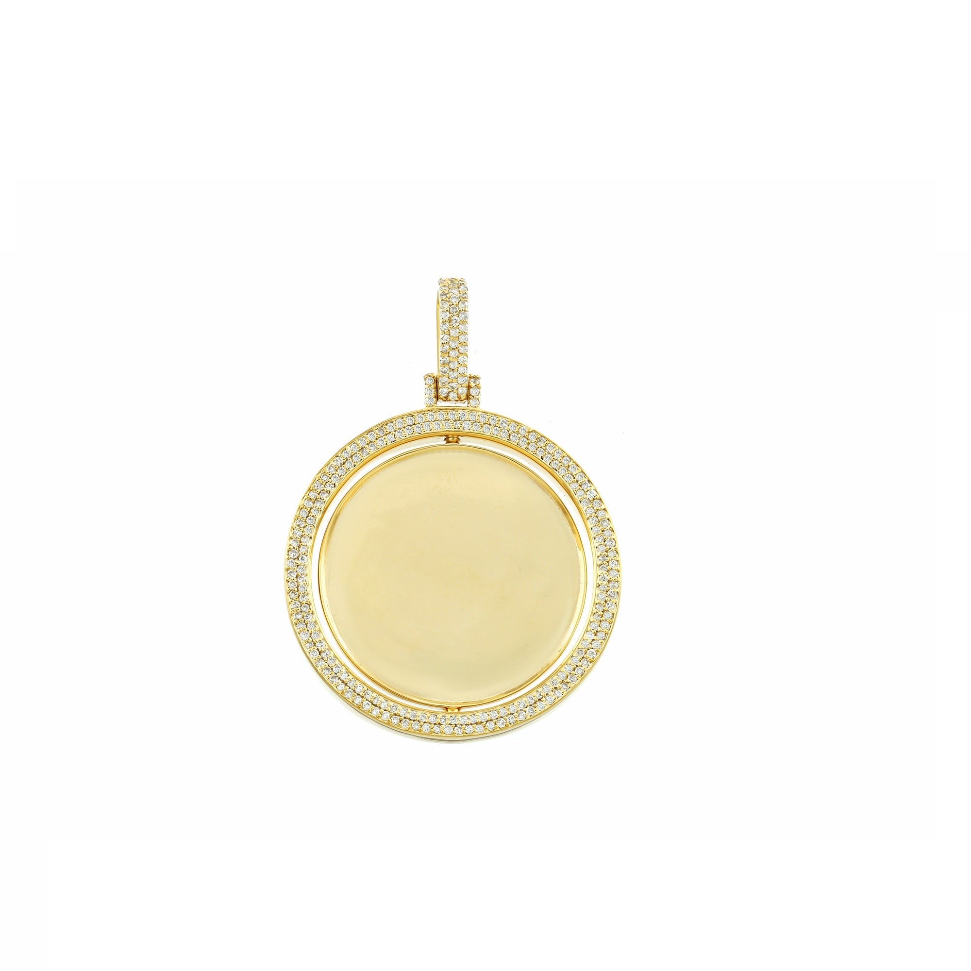 Yellow Gold Round Diamond Picture Pendant