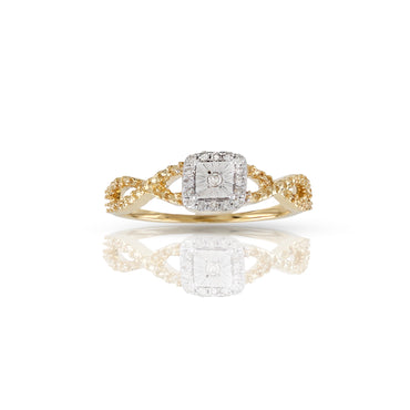 14K Yellow Gold Diamond Engagement Ring