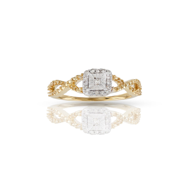 14K Yellow Gold Diamond Engagement Ring