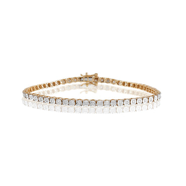 14K Yellow Gold Round Diamond Tennis Bracelet