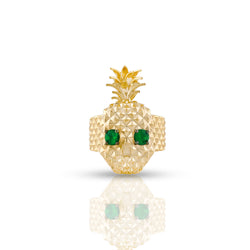 14k Yellow Gold Diamond Pineapple Ring