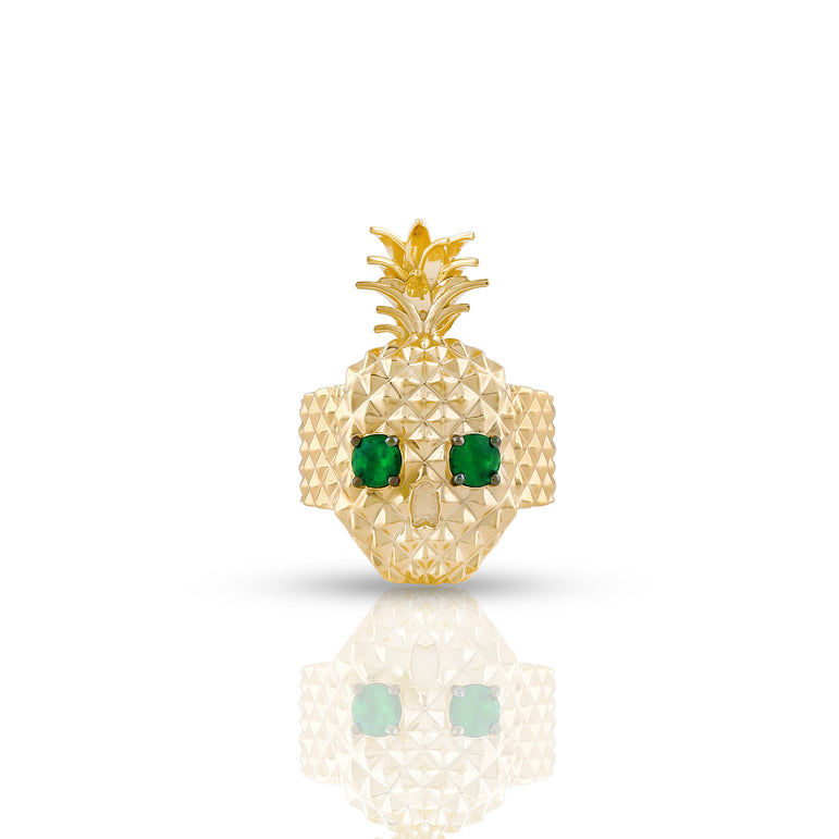 14k Yellow Gold Diamond Pineapple Ring