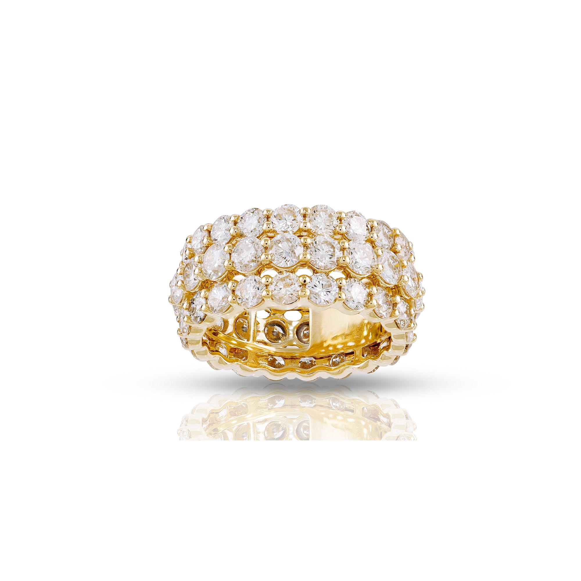 9mm Yellow Gold Round Diamond Eternity Band Ring