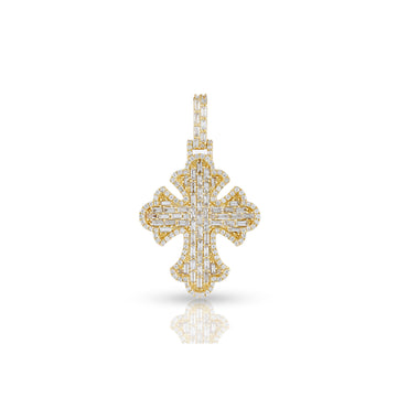 Radiant Elegance: Baguette Diamond Cross Pendant by Rafaela Jewelry