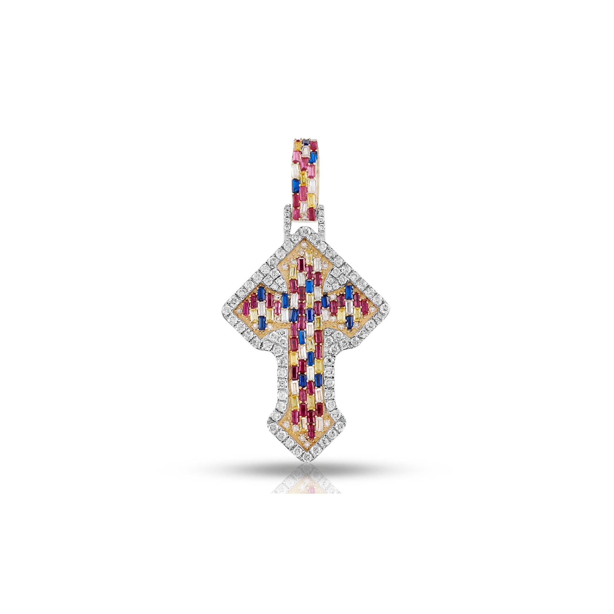 Multicolor Diamond Cross Pendant: A Dazzling Masterpiece by Rafaela Jewelry