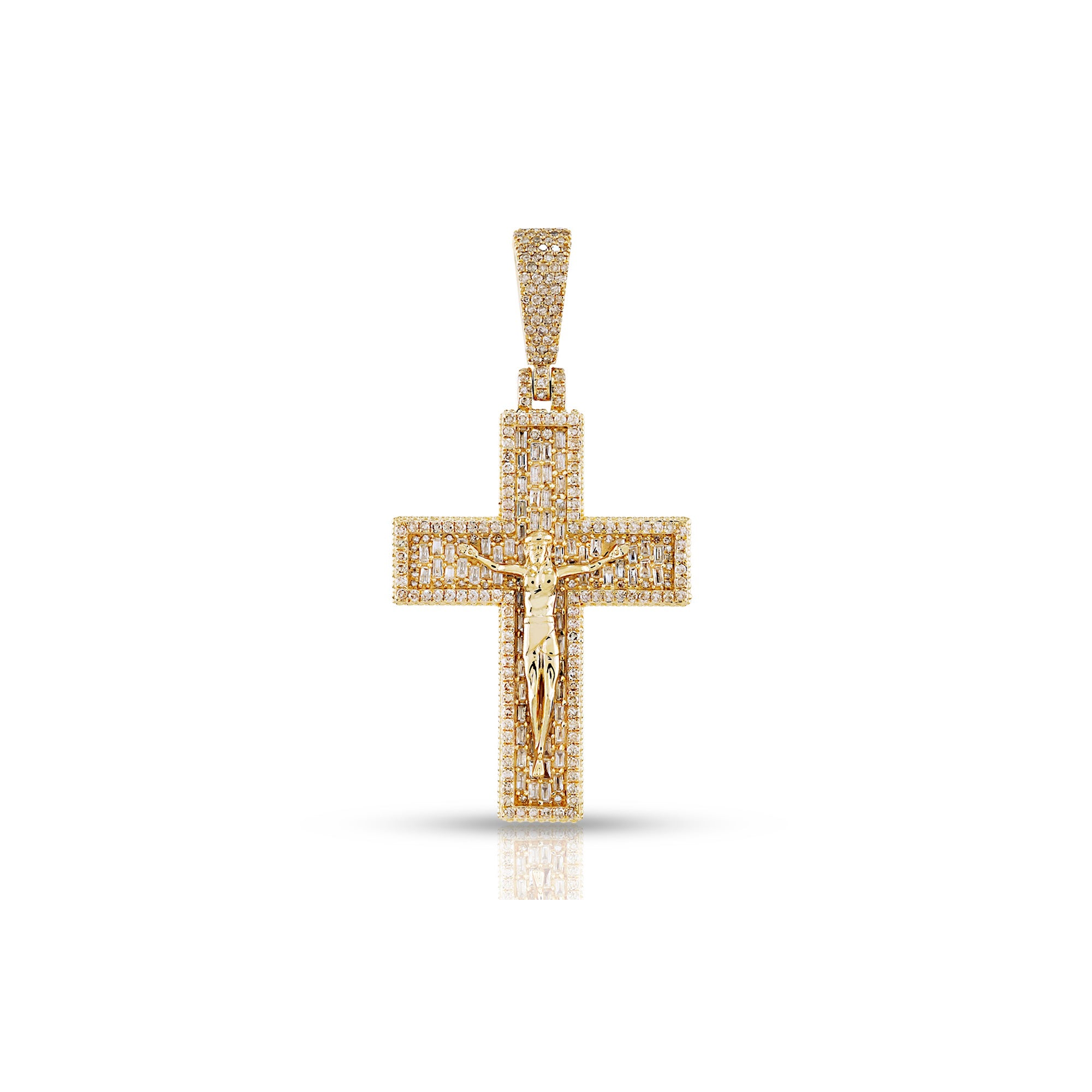 Yellow Gold Jesus Cross Pendant by Rafaela Jewelry