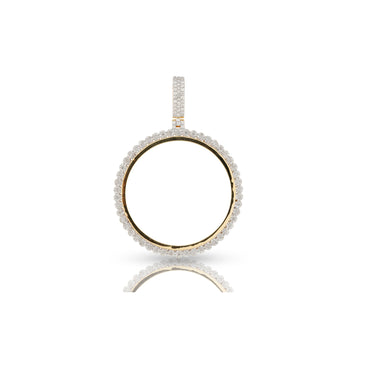 Coin Bezel Prong Pendant With Diamond