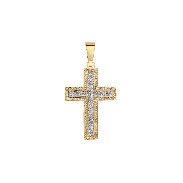 Pave Cross Charm Pendant With Diamond