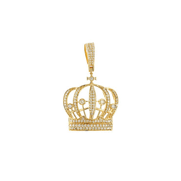 Round Diamond King Crown Pendant