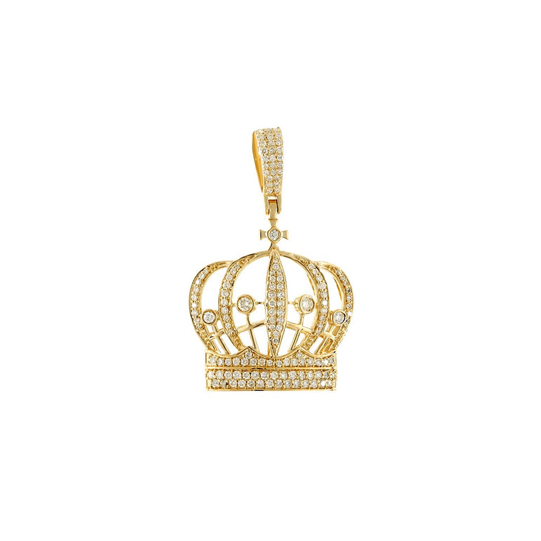 Round Diamond King Crown Pendant