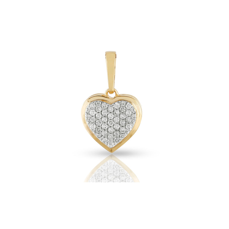 Round White Diamond Heart Pendant