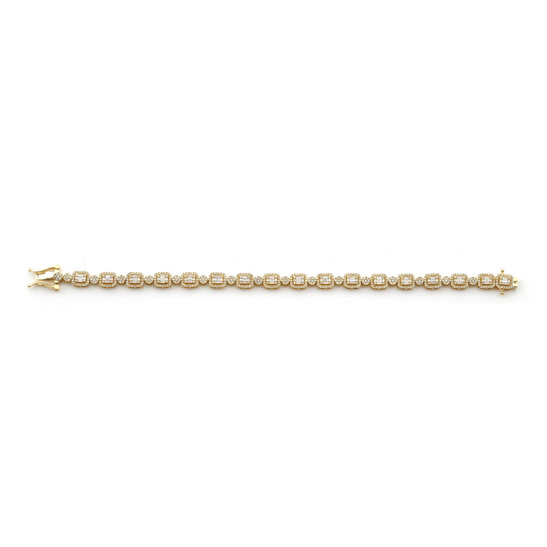 Round and Baguette Diamond Bracelet