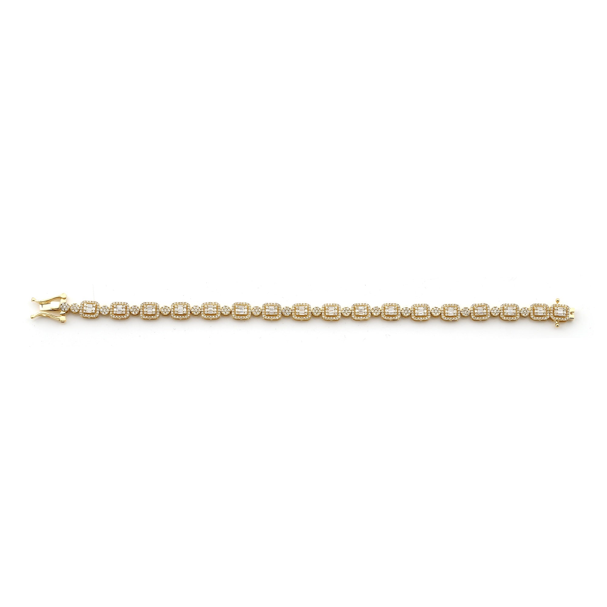6mm Yellow Gold Diamond Baguette Bracelet by Rafaela Jewelry