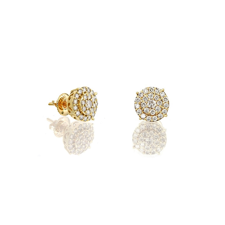 0.17ct Yellow Gold Round Diamond Stud Earrings by Rafaela Jewelry