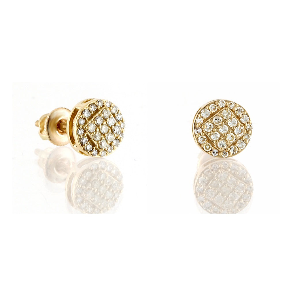 0.24ct Yellow Gold Round Diamond Round Earring by Rafaela Jewelry