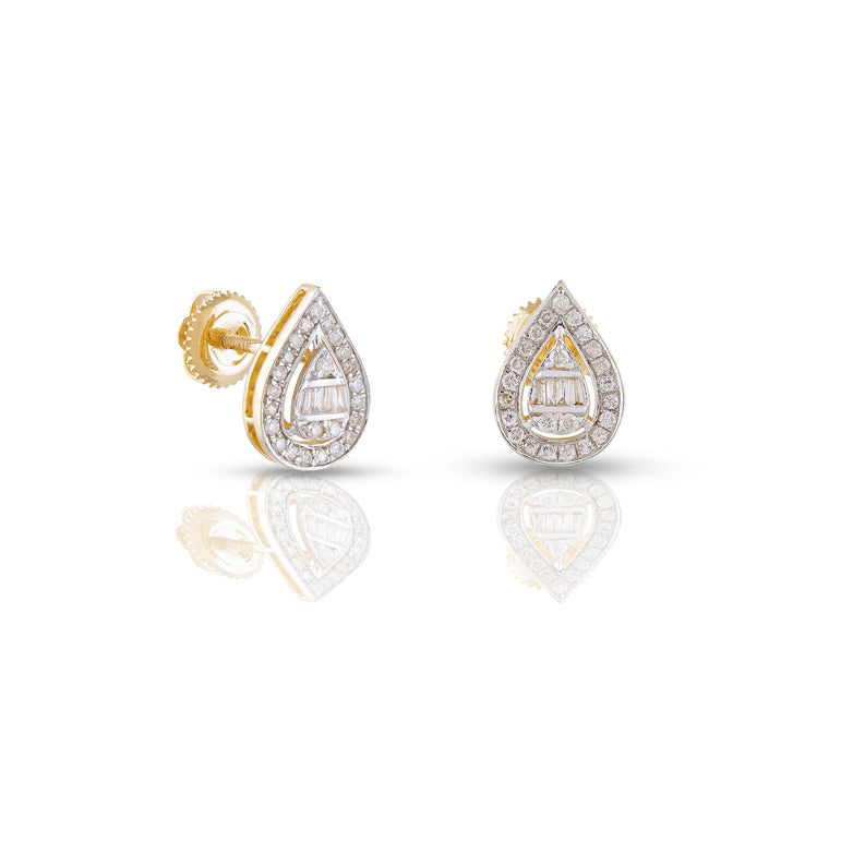 0.32ct Yellow Gold Diamond Stud Earring by Rafaela Jewelry