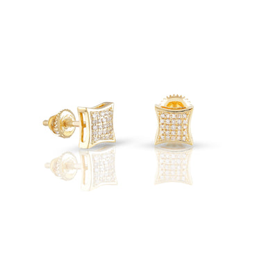 0.12ct Yellow Gold Square Earring by Rafaela Jewelry