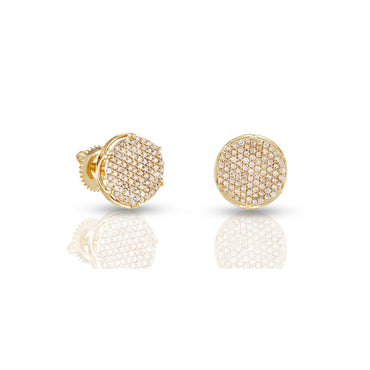 0.43ct Yellow Gold Round Diamond Earrings by Rafaela Jewelry