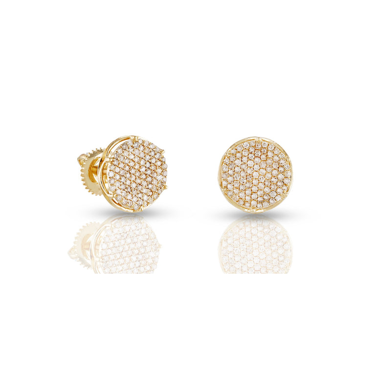 0.43ct Yellow Gold Round Diamond Earrings by Rafaela Jewelry