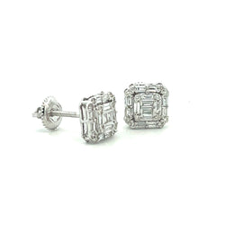 0.50ct Baguette Diamond Square Earring by Rafaela Jewelry