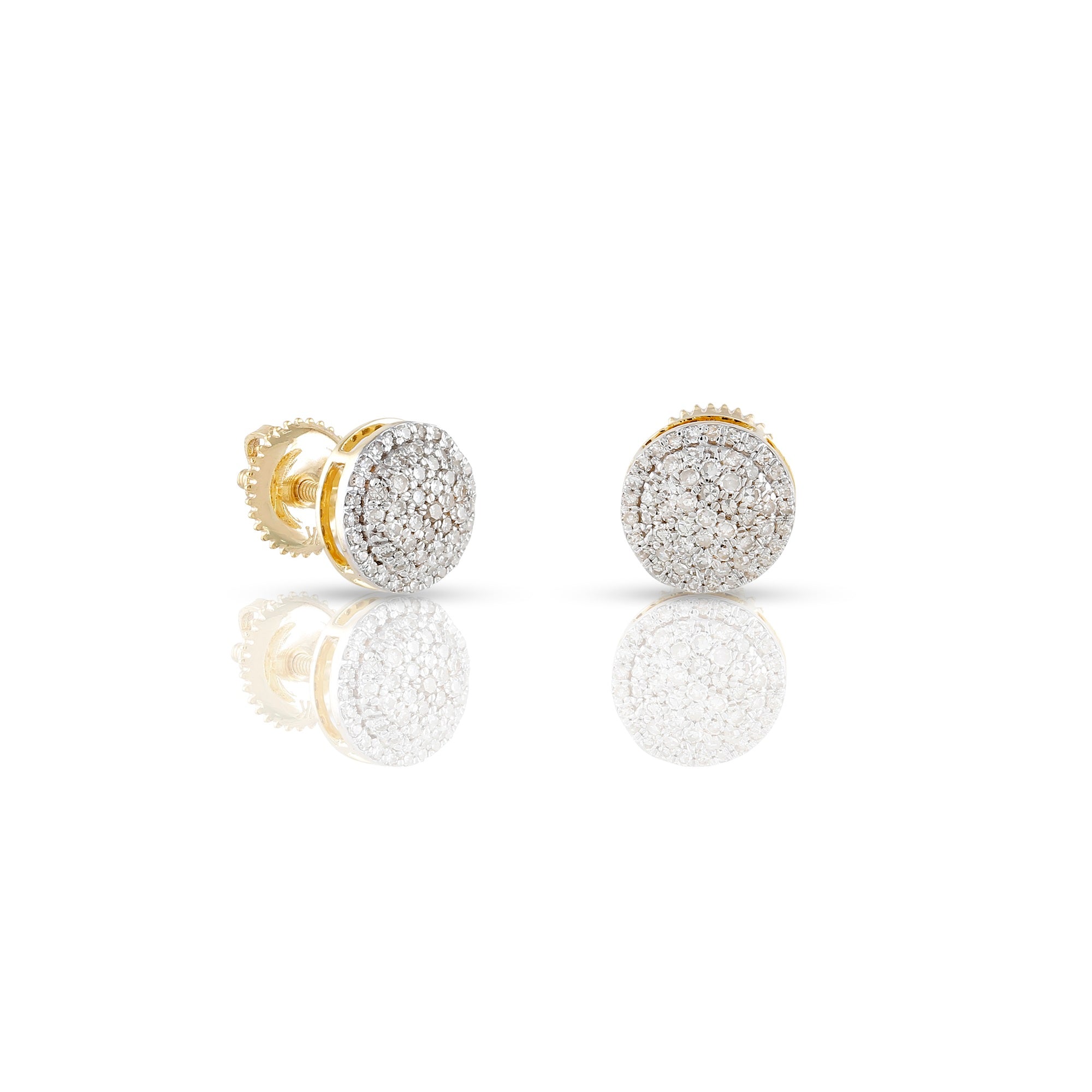 0.32ct Yellow Gold White Diamond Round Earrings by Rafaela Jewelry