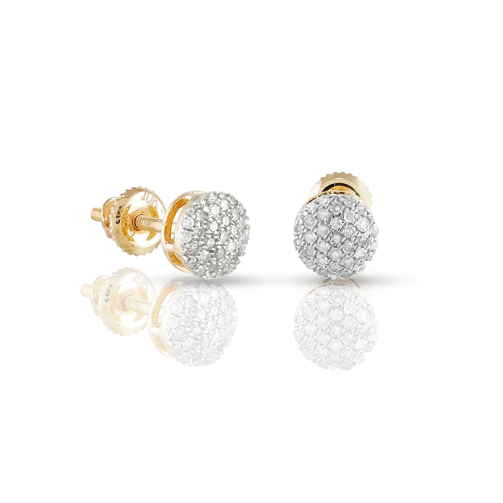 0.20ct Yellow Gold Diamond Round Earring by Rafaela Jewelry