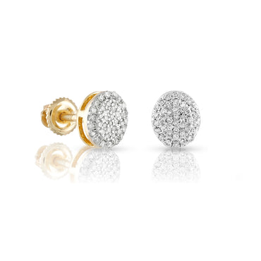 0.19ct Round Diamond Cluster Yellow Gold Stud Earrings